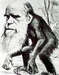 Caricatura de Charles Darwin