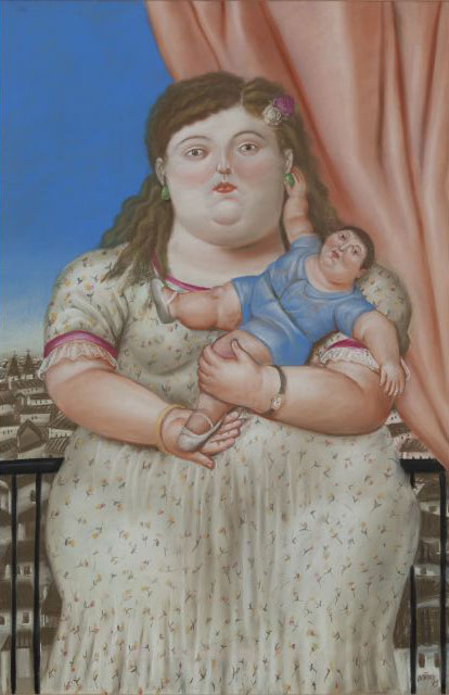 Madre e hijo. 1993. Pastel. Museo Botero del Banco de la República.