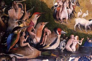 Detalle de la obra Jardín de las Delicias, por Jerónimo Bosco.