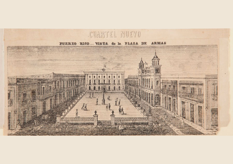 Puerto Rico. Vista de la Plaza de Armas