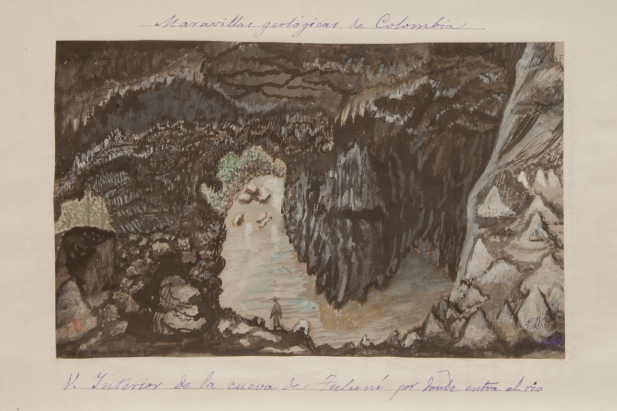 Vista interior de la Cueva de Tuluní por donde entra el río