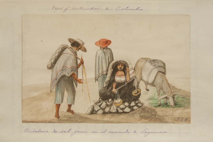 Vendedora de sal gema en el mercado de Sogamoso