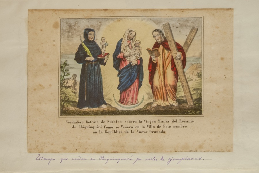 Estampa que venden en Chiquinquirá por miles de ejemplares