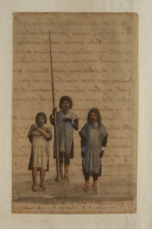 Grupo de indios. 1. Manuel María. 2. Manuel. 3. Encarnación