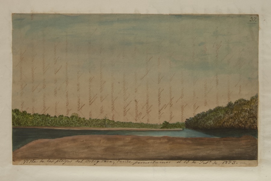 Vista de las playas del Orteguaza, donde pernoctamos el 19 de febrero de 1873