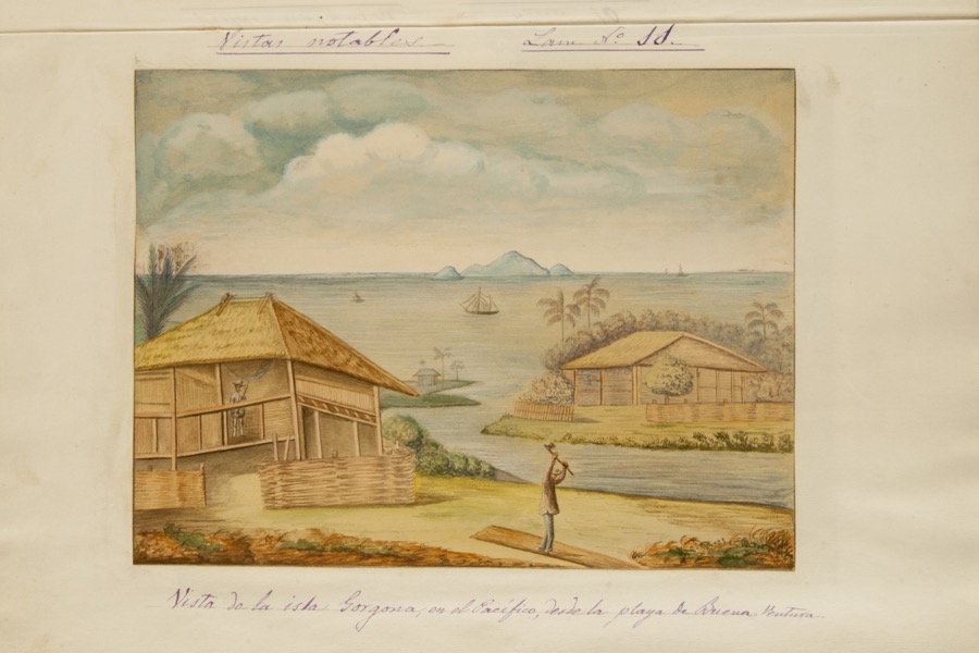 Vista de la isla Gorgona, en el Pacífico, desde la playa de Buenaventura