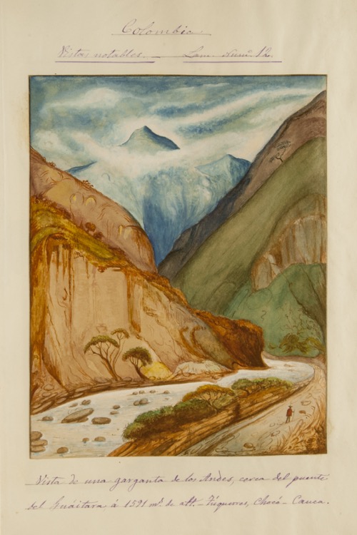 Vista de una garganta de los Andes, cerca del puente de Guáitara. 