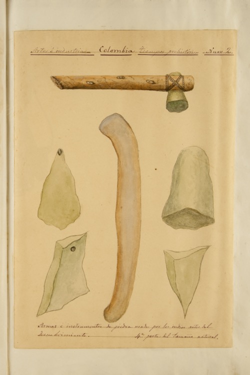 Armas e instrumentos de piedra usados por los indios antes del descubrimiento