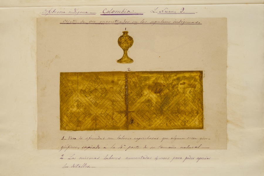 Objetos de oro encontrados en los sepulcros indígenas