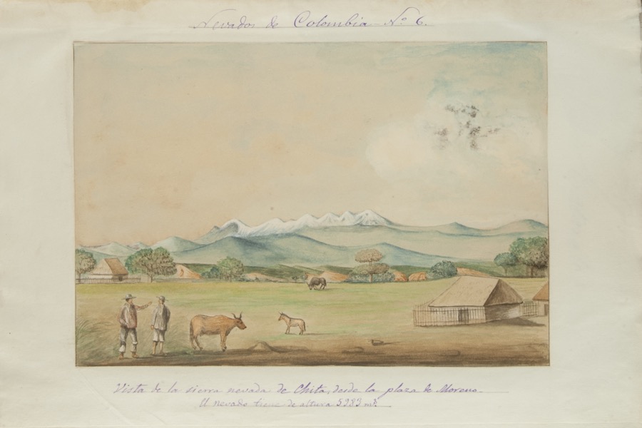 Vista de la Sierra Nevada de Chita, desde la plaza de Moreno. 