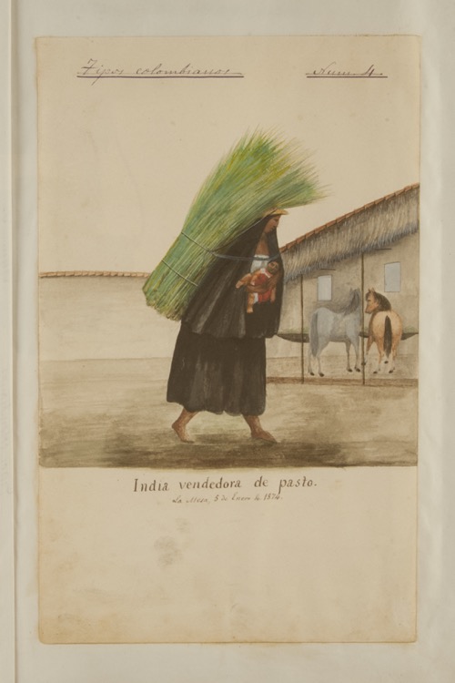 India vendedora de pasto