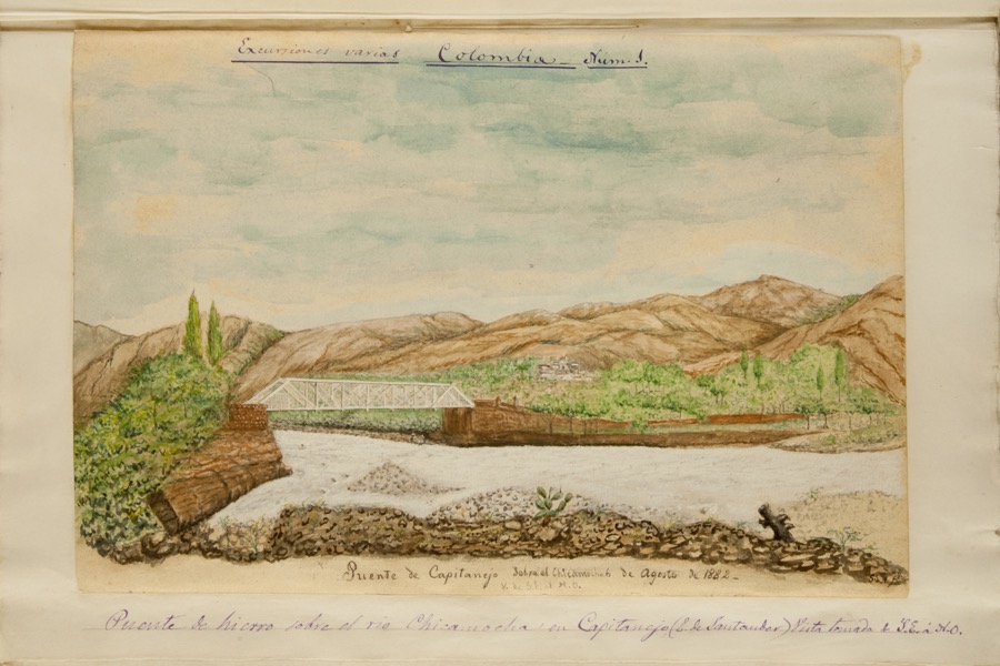 Puente de hierro sobre el río Chicamocha en Capitanejo (Santander)