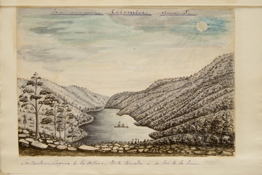 Laguna de los Ortíces, vista tomada a la luz de la luna