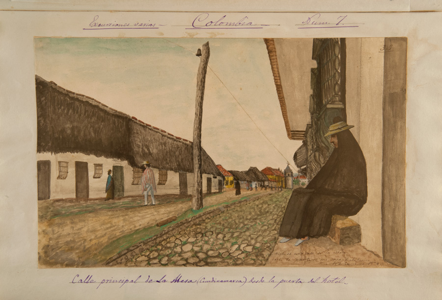 Calle principal de La Mesa (Cundinamarca) desde la puerta del hotel