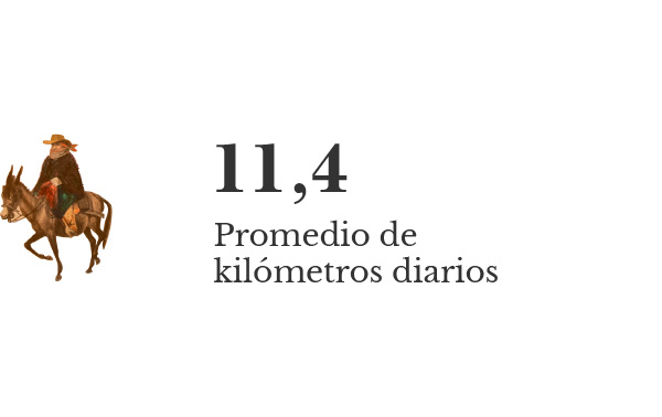 Un promedio de 11.4 kilométros diarios